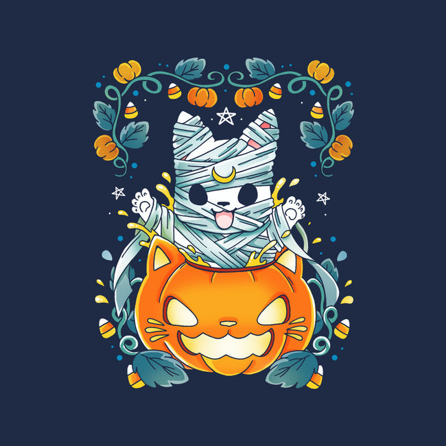 Mummy Pumpkin Cat-Womens-Fitted-Tee-Vallina84