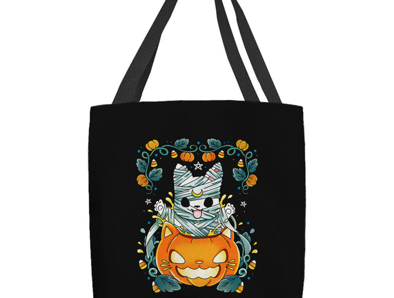 Mummy Pumpkin Cat