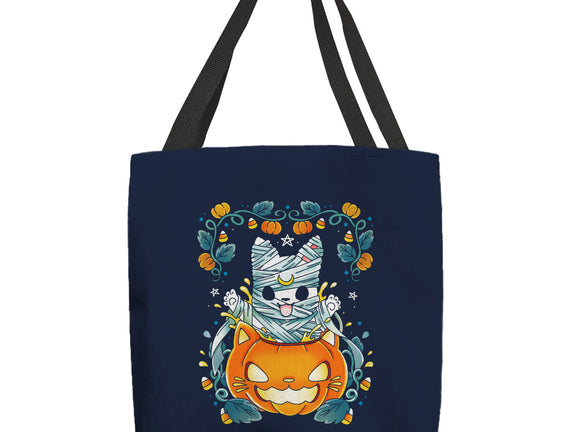 Mummy Pumpkin Cat