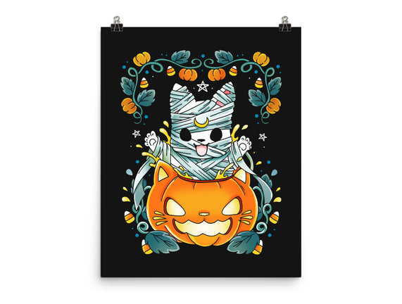 Mummy Pumpkin Cat