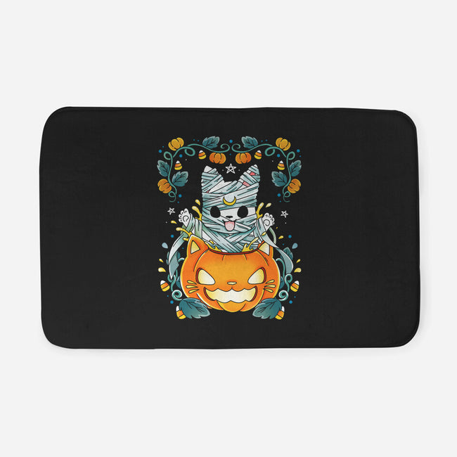 Mummy Pumpkin Cat-None-Memory Foam-Bath Mat-Vallina84