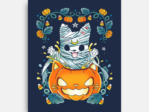 Mummy Pumpkin Cat