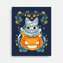 Mummy Pumpkin Cat-None-Stretched-Canvas-Vallina84