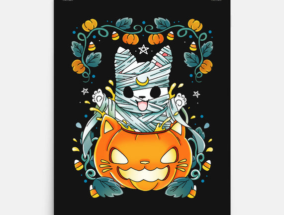 Mummy Pumpkin Cat