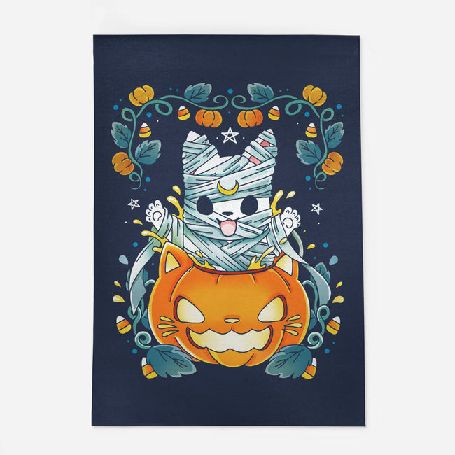 Mummy Pumpkin Cat-None-Indoor-Rug-Vallina84