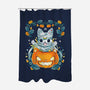 Mummy Pumpkin Cat-None-Polyester-Shower Curtain-Vallina84