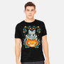 Mummy Pumpkin Cat-Mens-Heavyweight-Tee-Vallina84