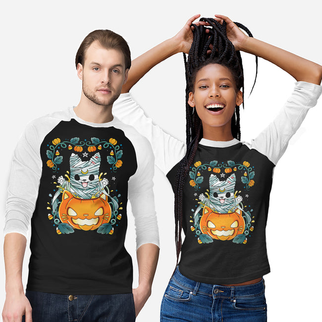 Mummy Pumpkin Cat-Unisex-Baseball-Tee-Vallina84