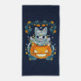 Mummy Pumpkin Cat-None-Beach-Towel-Vallina84