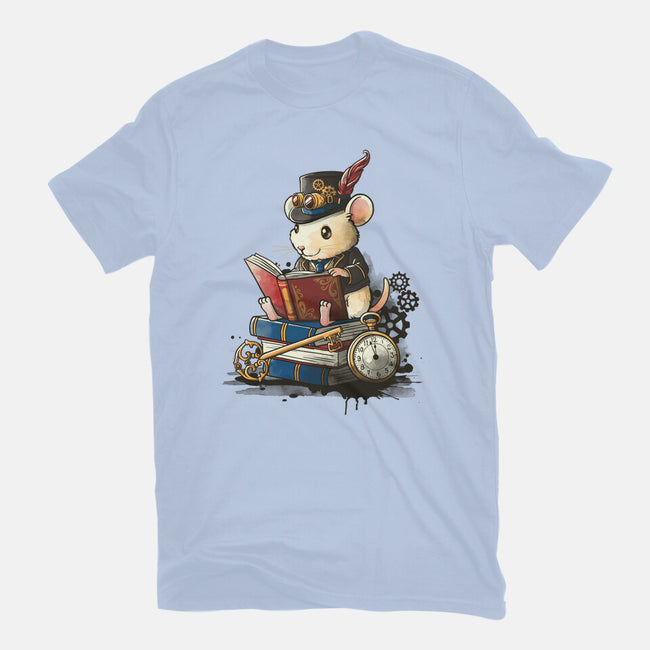 Steampunk Mouse Reader-Unisex-Basic-Tee-NemiMakeit