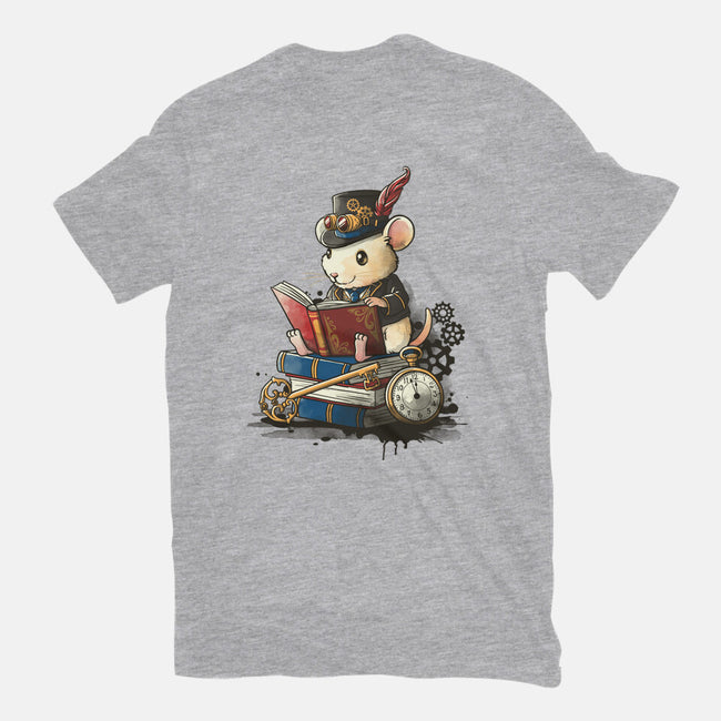 Steampunk Mouse Reader-Unisex-Basic-Tee-NemiMakeit