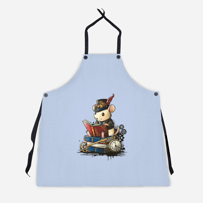 Steampunk Mouse Reader-Unisex-Kitchen-Apron-NemiMakeit