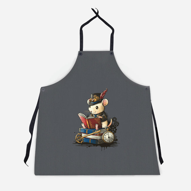 Steampunk Mouse Reader-Unisex-Kitchen-Apron-NemiMakeit