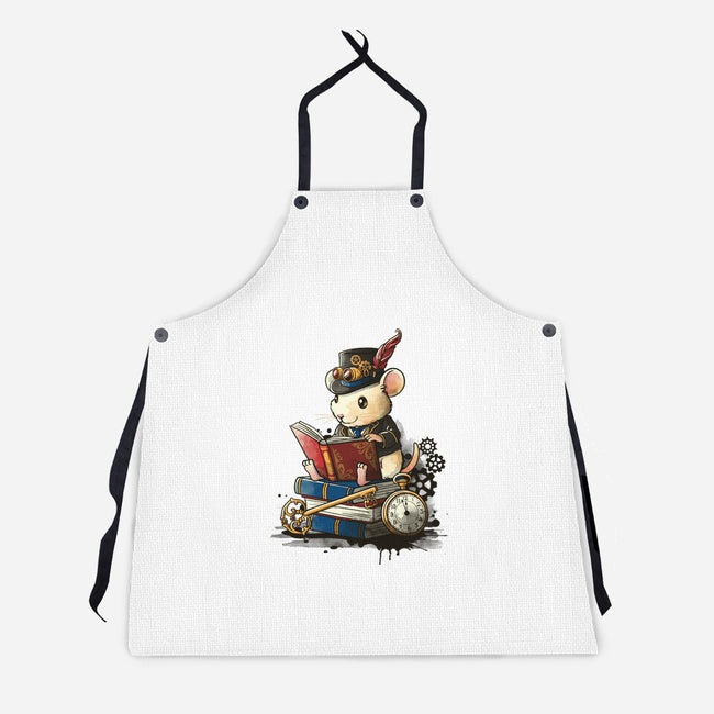 Steampunk Mouse Reader-Unisex-Kitchen-Apron-NemiMakeit