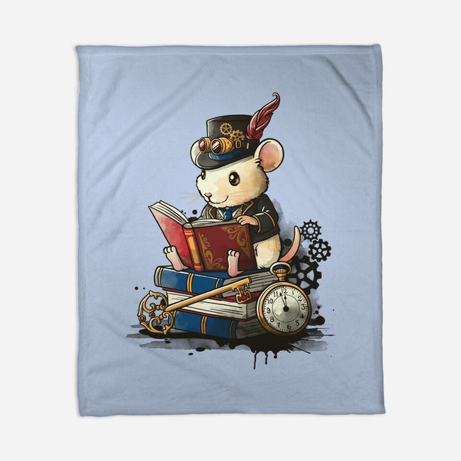 Steampunk Mouse Reader-None-Fleece-Blanket-NemiMakeit