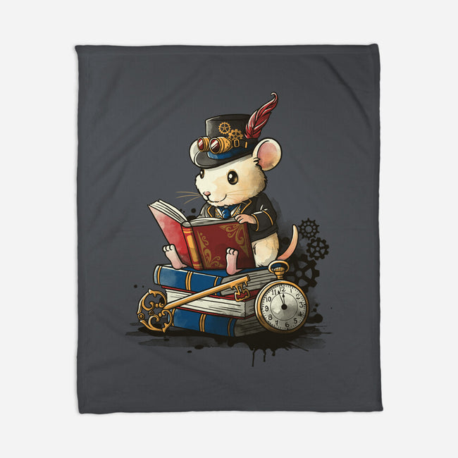 Steampunk Mouse Reader-None-Fleece-Blanket-NemiMakeit