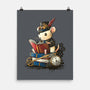 Steampunk Mouse Reader-None-Matte-Poster-NemiMakeit