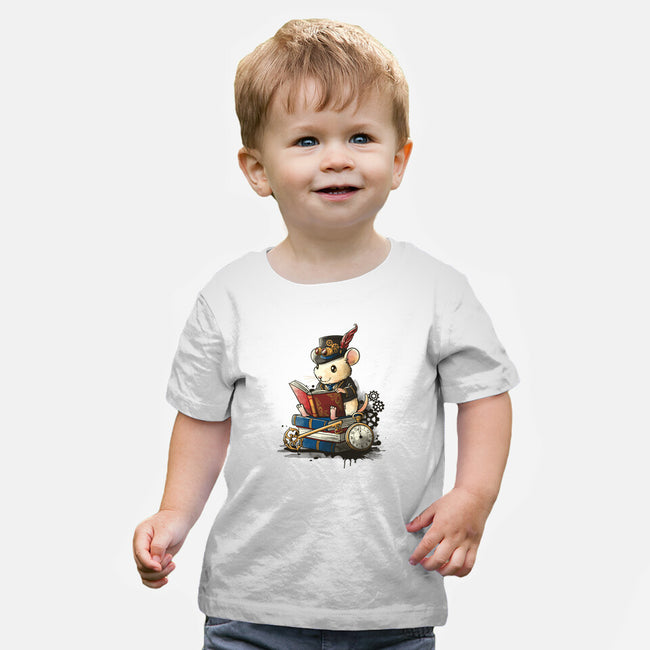 Steampunk Mouse Reader-Baby-Basic-Tee-NemiMakeit