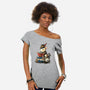 Steampunk Mouse Reader-Womens-Off Shoulder-Tee-NemiMakeit