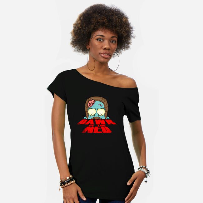 Dawn Of The Ned-Womens-Off Shoulder-Tee-Boggs Nicolas