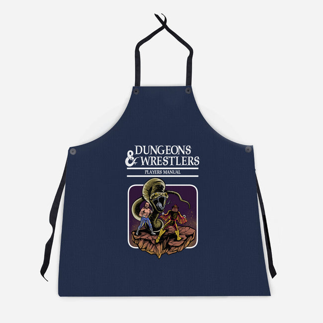 Dungeons And Wrestlers-Unisex-Kitchen-Apron-zascanauta