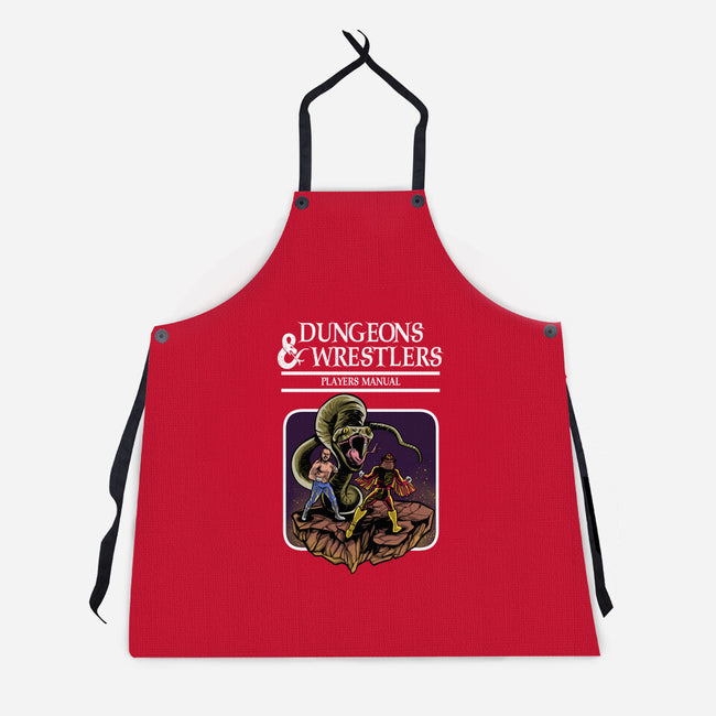 Dungeons And Wrestlers-Unisex-Kitchen-Apron-zascanauta