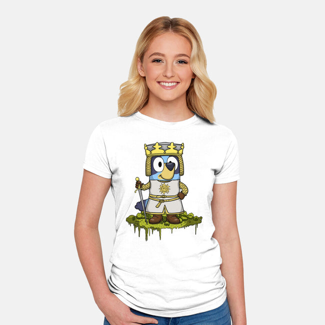 Bluey And The Holy Grail-Womens-Fitted-Tee-JamesQJO