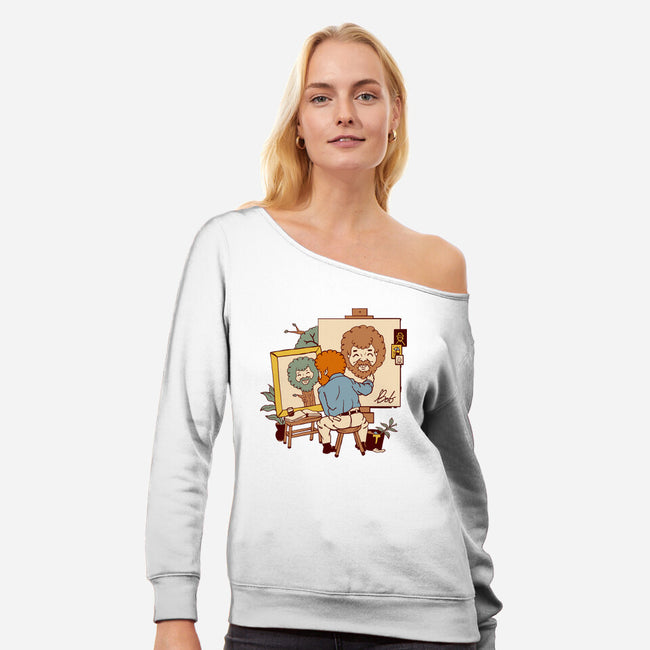 Happy Triple Portrait-Womens-Off Shoulder-Sweatshirt-vp021