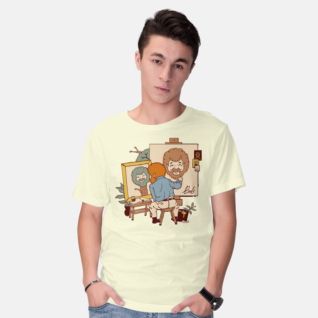 Happy Triple Portrait-Mens-Basic-Tee-vp021