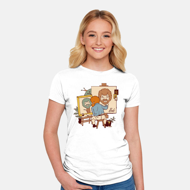 Happy Triple Portrait-Womens-Fitted-Tee-vp021