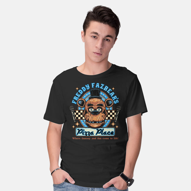 Freddy’s Pizza Place-Mens-Basic-Tee-momma_gorilla