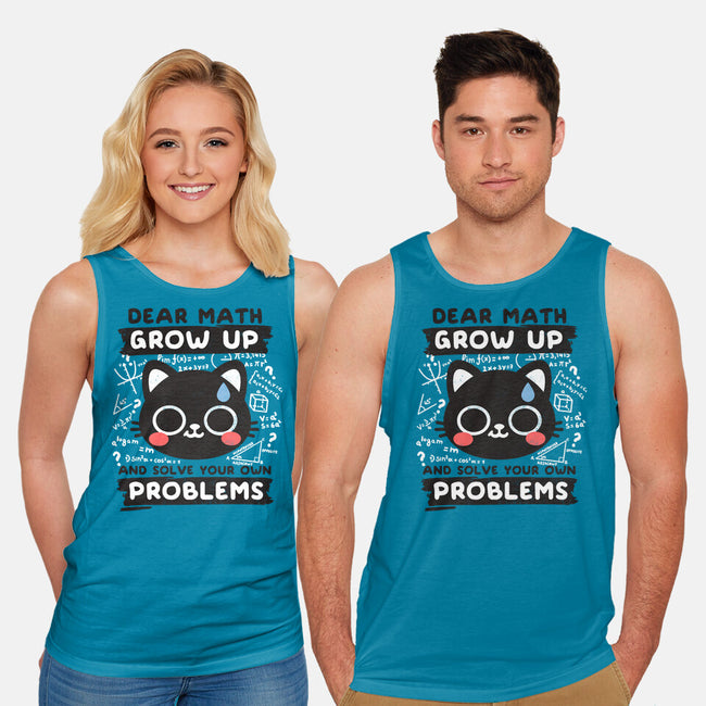 Math Confused Cat-Unisex-Basic-Tank-NemiMakeit