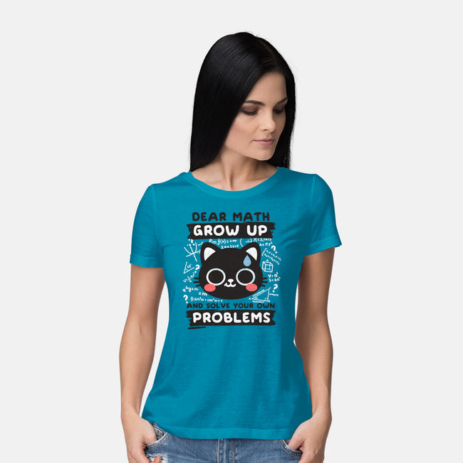 Math Confused Cat-Womens-Basic-Tee-NemiMakeit