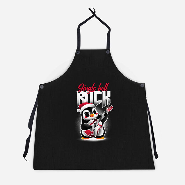 Jingle Bell Rock Penguin-Unisex-Kitchen-Apron-NemiMakeit