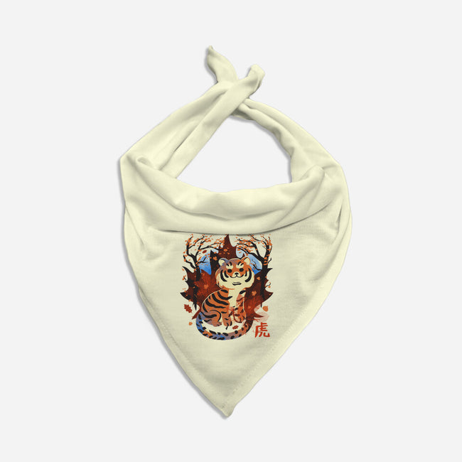 Tiger In Autumn-Dog-Bandana-Pet Collar-IKILO