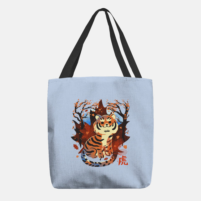 Tiger In Autumn-None-Basic Tote-Bag-IKILO