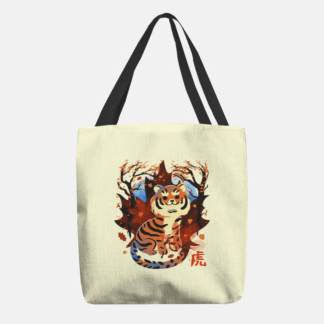 Tiger In Autumn-None-Basic Tote-Bag-IKILO