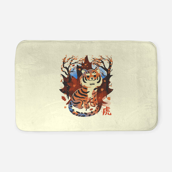 Tiger In Autumn-None-Memory Foam-Bath Mat-IKILO