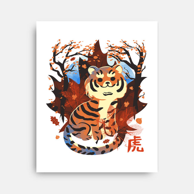 Tiger In Autumn-None-Stretched-Canvas-IKILO