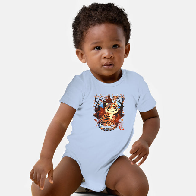 Tiger In Autumn-Baby-Basic-Onesie-IKILO