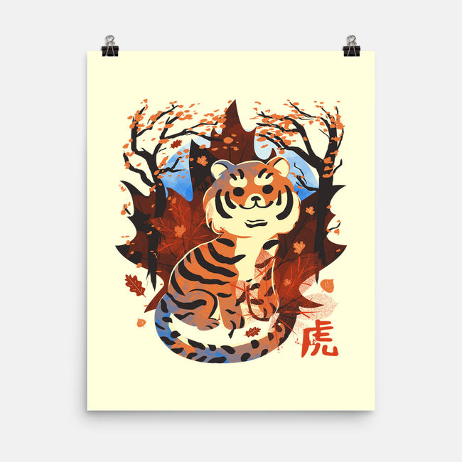 Tiger In Autumn-None-Matte-Poster-IKILO