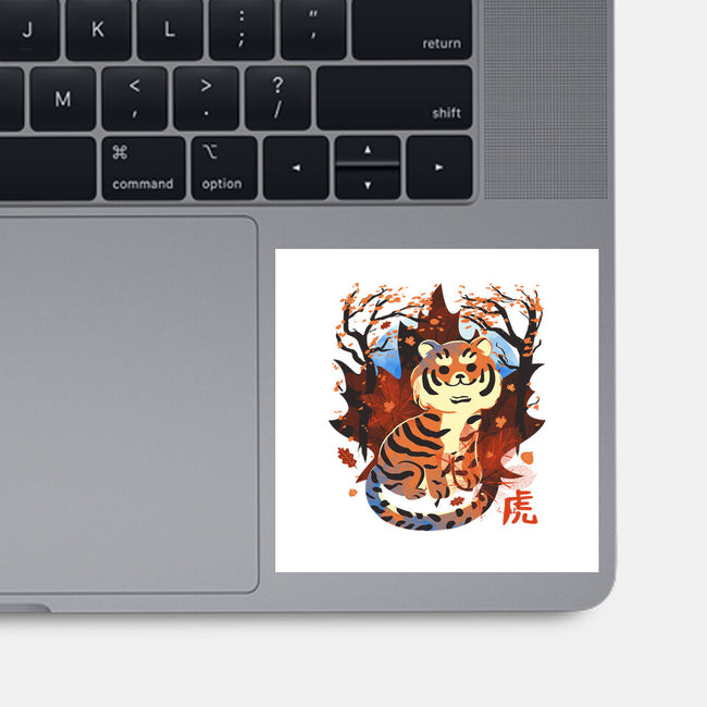 Tiger In Autumn-None-Glossy-Sticker-IKILO