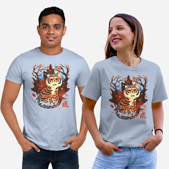 Tiger In Autumn-Unisex-Basic-Tee-IKILO