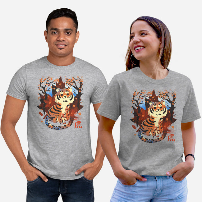 Tiger In Autumn-Unisex-Basic-Tee-IKILO