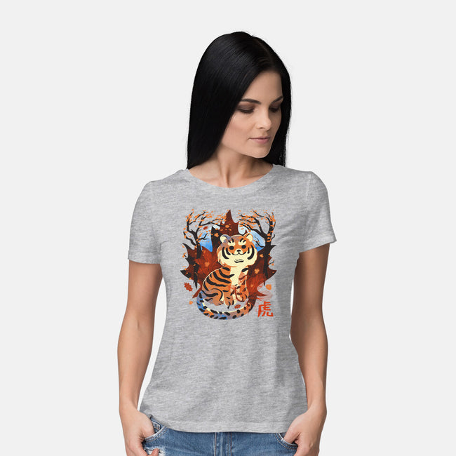 Tiger In Autumn-Womens-Basic-Tee-IKILO