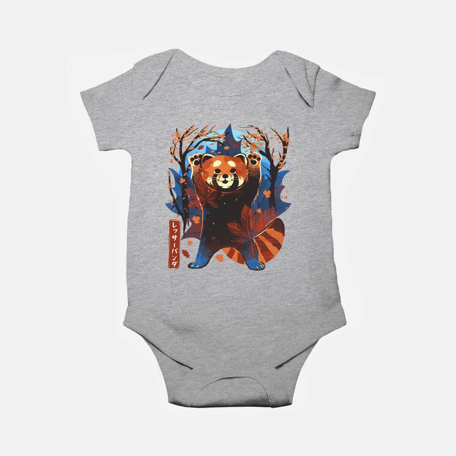 Red Panda In Autumn-Baby-Basic-Onesie-IKILO