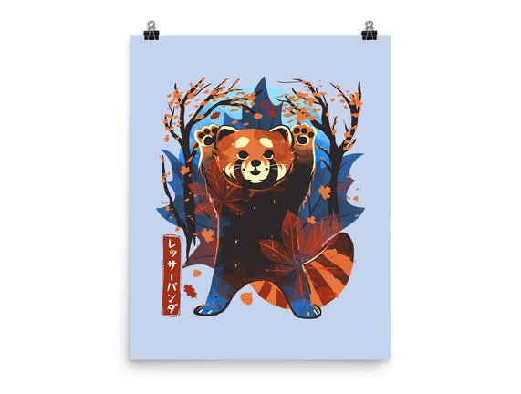 Red Panda In Autumn