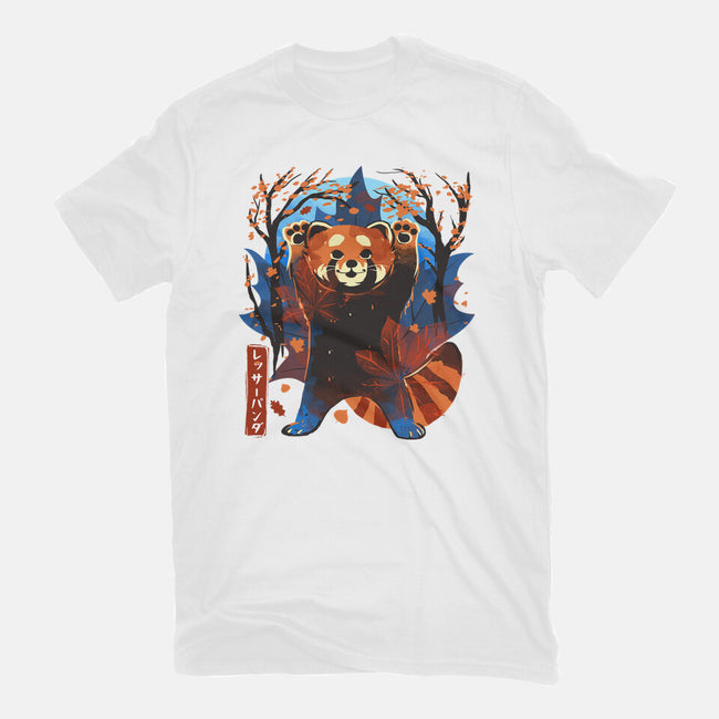 Red Panda In Autumn-Womens-Fitted-Tee-IKILO