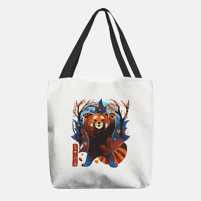 Red Panda In Autumn-None-Basic Tote-Bag-IKILO