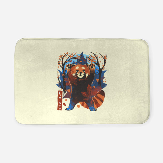 Red Panda In Autumn-None-Memory Foam-Bath Mat-IKILO